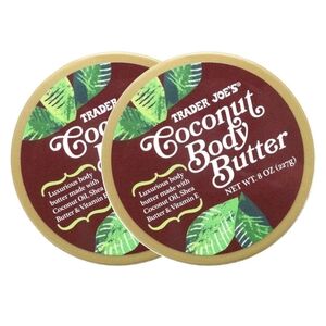 NEW (2 Pack) Trader Joe's Coconut Body Butter Oil Shea Butter Vitamin E 8 oz